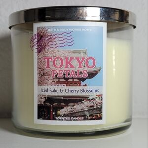 Bath & Body Works Tokyo Petals Scented Candle - RARE *Lit For Seconds* Collector